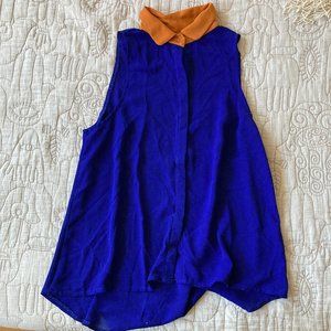 Vibrant Sleeveless Collared Shirt